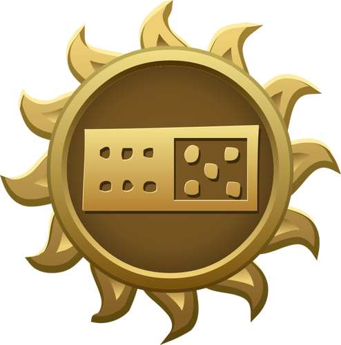 Ilustrasi vektor lambang emas Domino