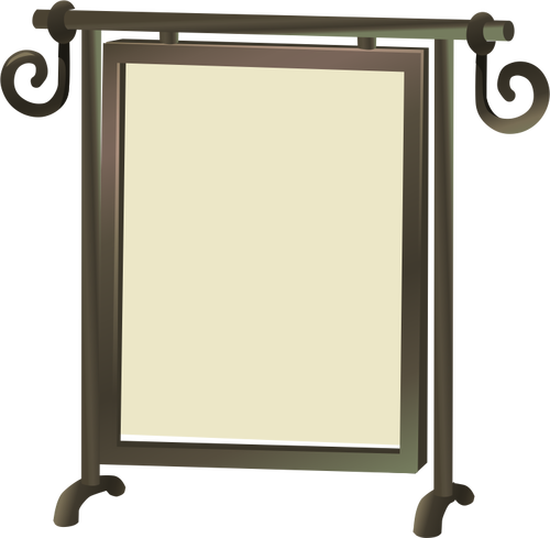 Itsestään seisova peili ruskealla kehysvektori clipart-kuvalla