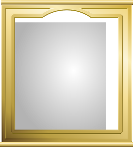Vektor ilustrasi cermin di bingkai emas