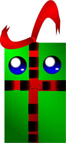 Dibujo del rostro humano como caja de regalo verde vectorial