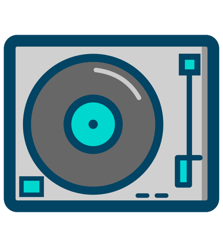 Vinyl records player-ikonen