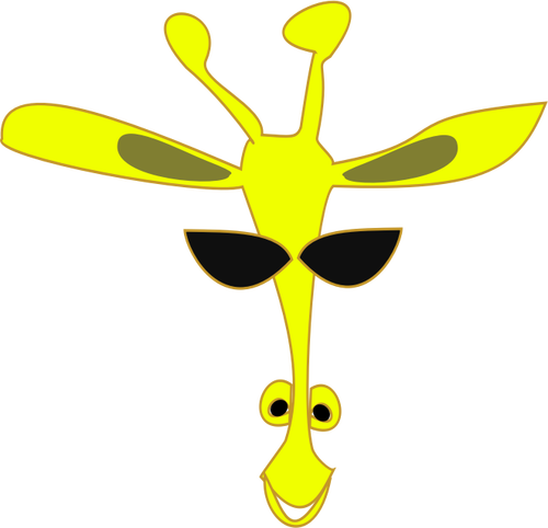Illustration vectorielle de girafe couleur dessin animé visage
