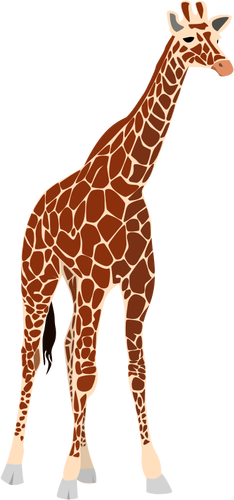 Ilustração em vetor de alta girafa marrom