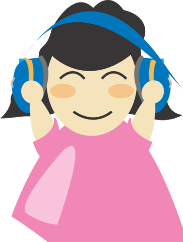 Mädchen mit Kopfhörer-Vektor-illustration