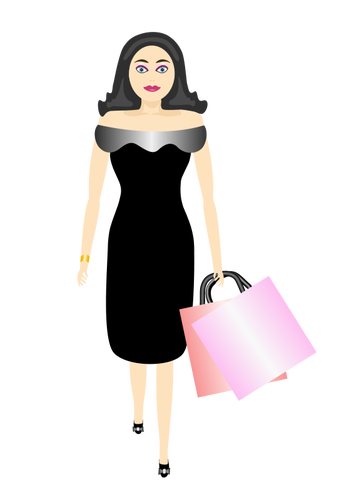 Glamour girl shopping vektorbild