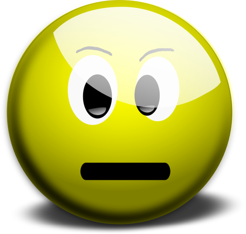 Gelber Smiley mit neutralen Gesicht illustration