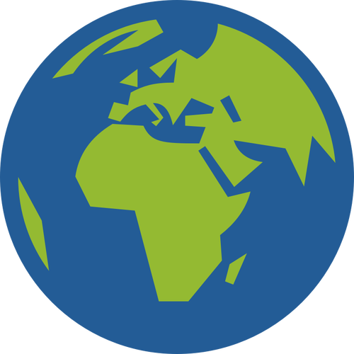 Glob cu care se confruntă Europa şi Africa ilustraţia vectorială