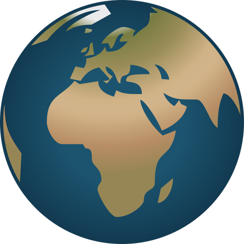 Semplice globo illustrazione vettoriale di Europa e Africa di fronte