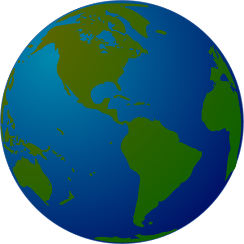 Globe menghadap utara dan Amerika Selatan vektor Menggambar