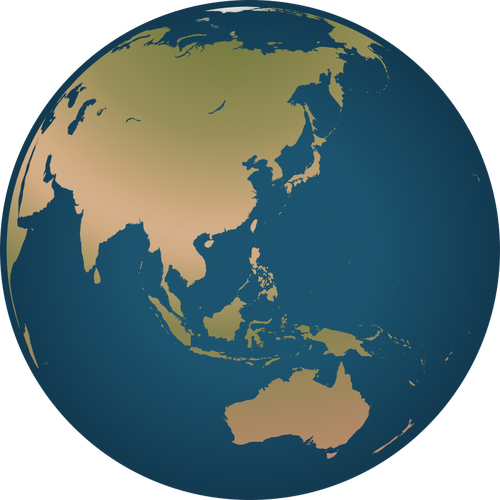 Localização da Austrália na ilustração vetorial de globo