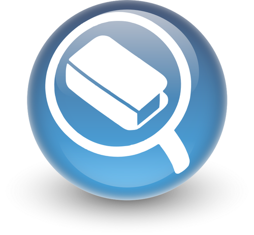 Vector image of round glossy search icon