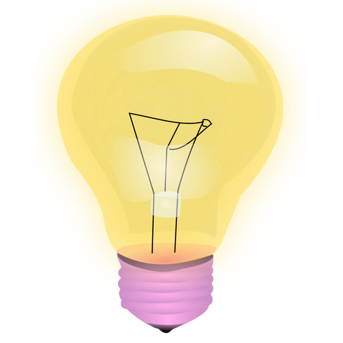 Векторное изображение желтой лампочки