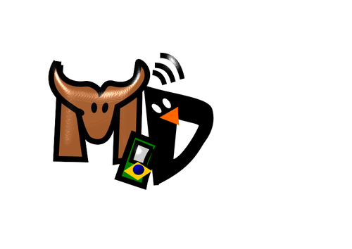 Logotipo de GNU e smoking
