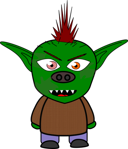Grüne Cartoon goblin
