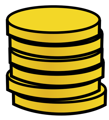 Pilha de vetor de moedas de ouro