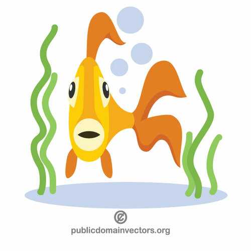 Goldfish în acvariu vector imagine