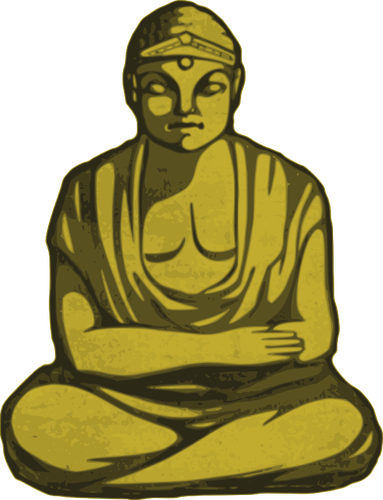 Grafis vektor patung Buddha emas