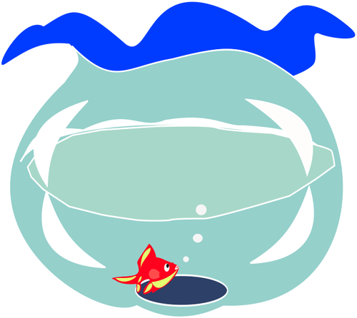 Goldfish in fishbowl vector image