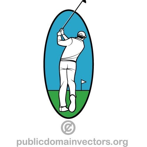 Golfspelare vektor ClipArt