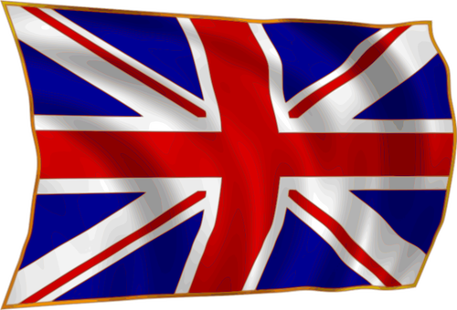 英国国旗在风中的矢量图