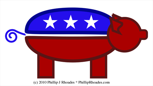 共和党猪人标志的矢量剪贴画