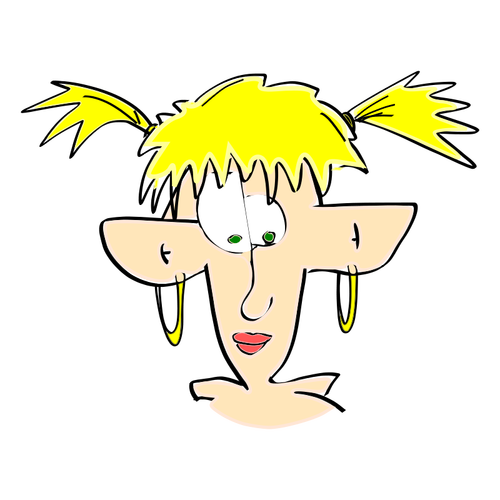 Doamnă de desene animate cu urechi clapă imagine vectorială