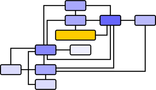 Vektorgrafikken flow diagram i farge
