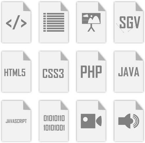 Graphiques vectoriels des icônes du design web gris avec coin plié