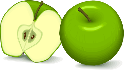 녹색 사과 벡터 이미지