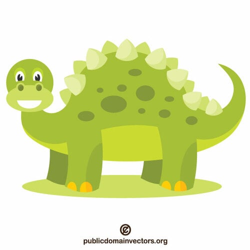 Zelený dinosaurus kreslený klipart