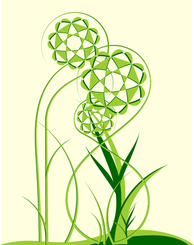 Flores verdes abstractos vectoriales Prediseñadas