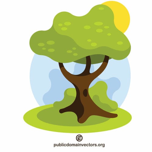 Grafika clipart z kreskówek z zielonego drzewa