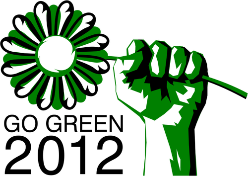Перейти зеленый символ политической партии векторное изображение