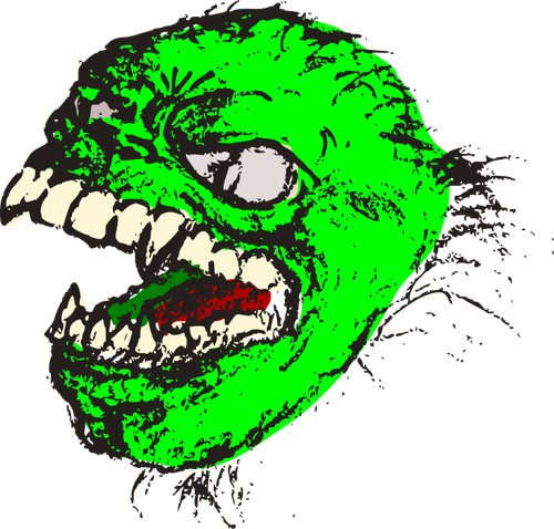 Vectorafbeeldingen van groene horror beest