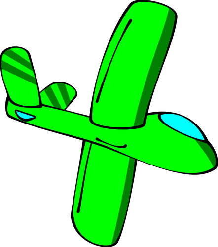 Grüne Cartoon Segelflugzeug