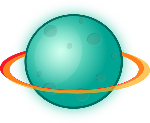 Planeetta, jossa on renkaat vektorikuva