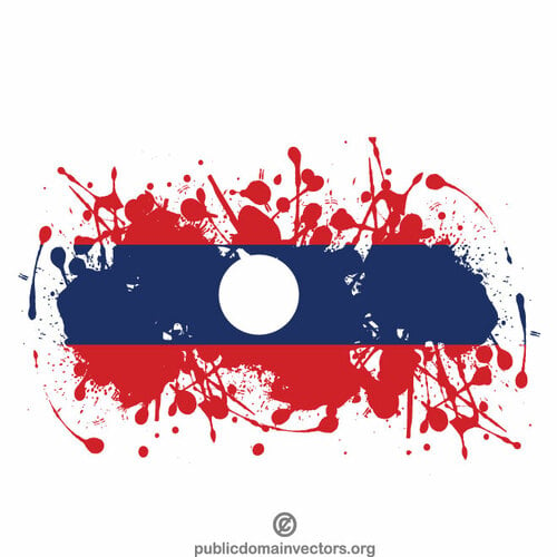 Laos flaga grunge atrament