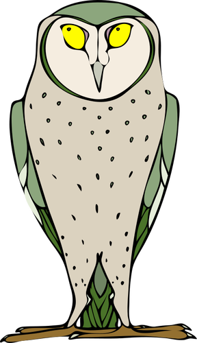 Clipart vectoriels de grand hibou gris avec des yeux jaunes