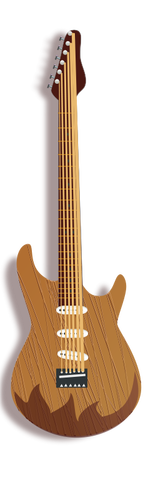 Illustration vectorielle de guitare en bois