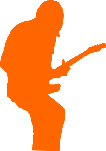 Rock gitarrist silhuett vektorbild