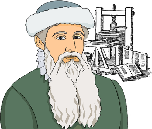Imagen vectorial de Johannes Gutenberg