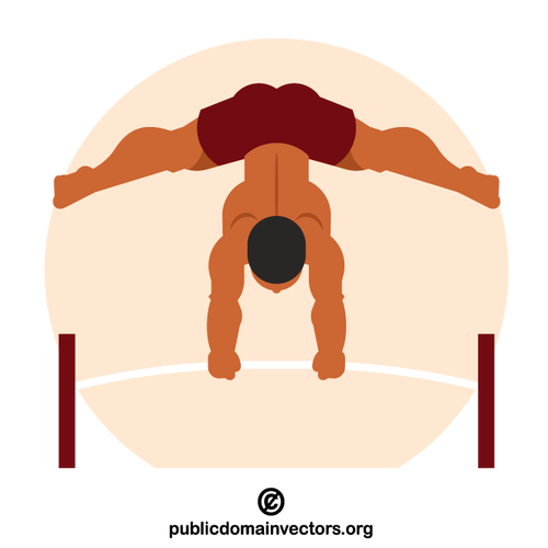 Yatay çubukta jimnastikçi