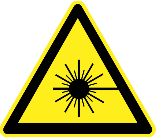 Señal de advertencia de peligro radioactivo vector imagen