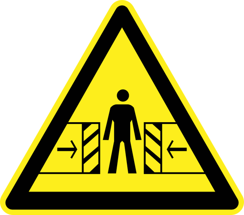 Sürgülü kapı tehlike uyarı işareti vektör görüntü