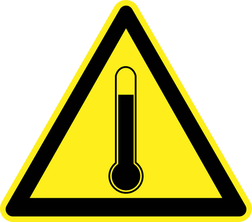 Temperatuur gevaar waarschuwingsbord vector afbeelding