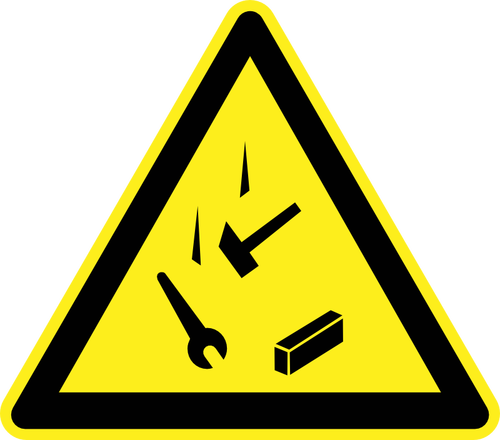Fallende verktøy fare advarselen tegn vektor image