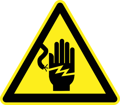 开放的线路电线危险警告标志矢量图像