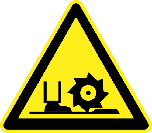 回転刃またはカッターの警告ベクトル記号