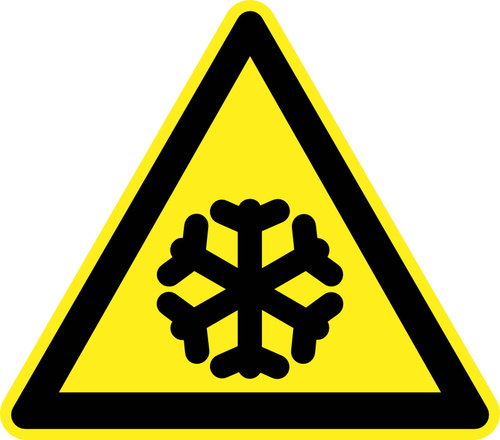 냉동 위험 경고 표시 벡터 이미지