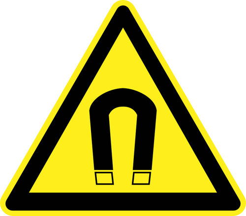 Sterk magnetisch veld gevaar waarschuwingsbord vector afbeelding